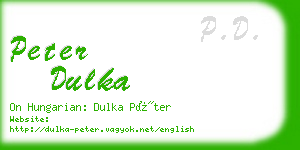 peter dulka business card